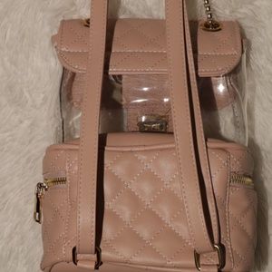 Blush backpack, shoulder bag